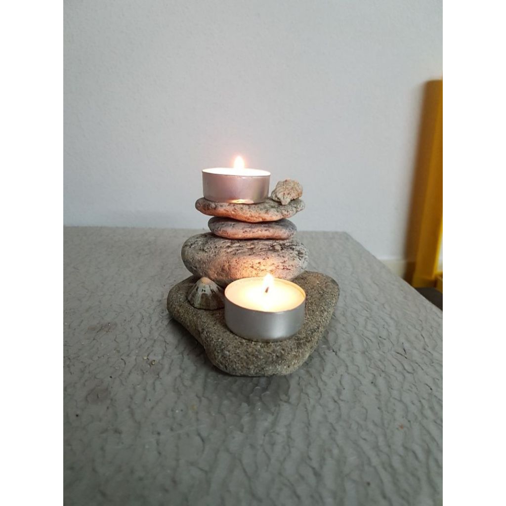 HIASAN MEJA BATU KARAKTER /TEMPAT LILIN BATU BERKARAKTER