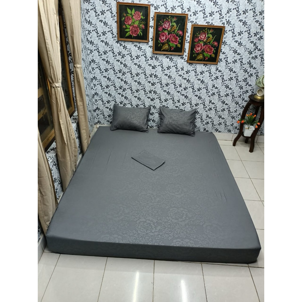 sprei elegan satu set sarung bantal dan guling