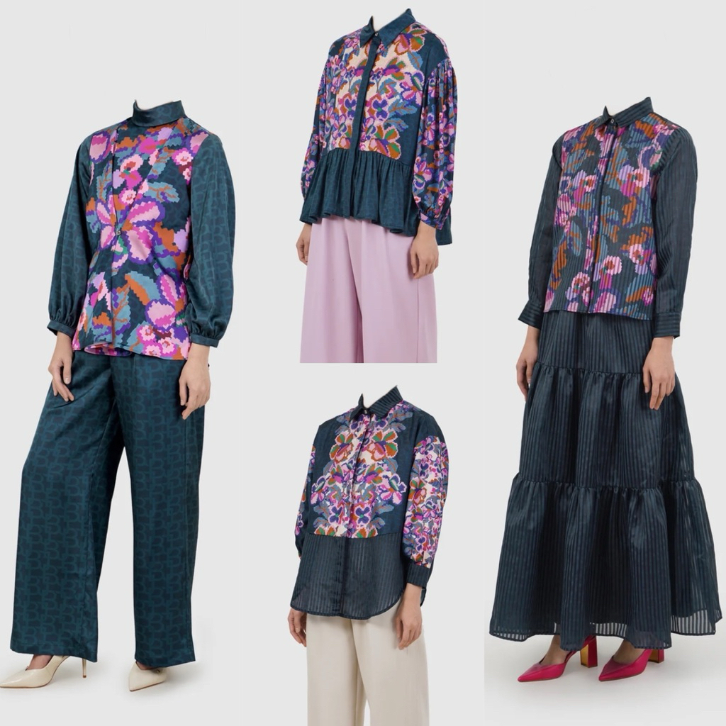 [baca deskripsi‼️] BENANG JARUM ECLORA BLOUSE ECLORA RUFFLE SHIRT ECLORA CROP SHIRT ECLORA MIX FABRI