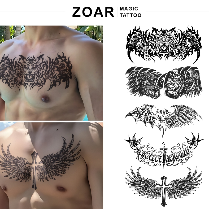ZOAR Y45 Stiker Tato Sementara [Model Payudara Besar] Dekorasi Seni Stiker Tato Pria dan Wanita Akse