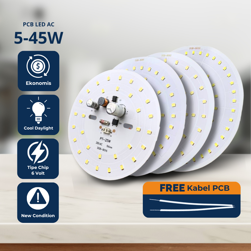 PCB Lampu LED AC  Watt Lengkap 5W 7W 9W 12W 15W 18W 25W 30W 35W 45W Modul Mesin Lampu