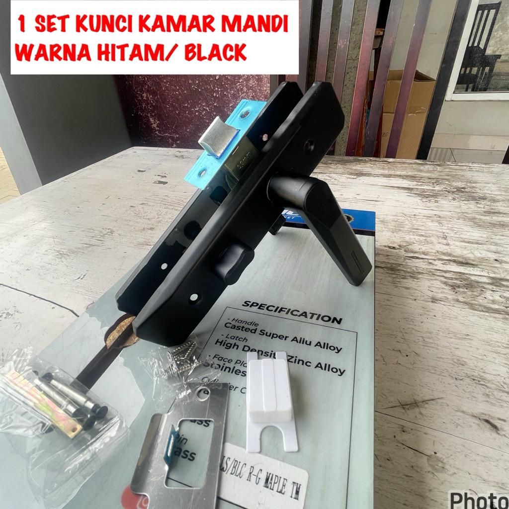 kunci pintu kamar mandi hekori hitam dan putih HANDLE GAGANG PINTU KAMAR MANDI HITAM KUNCI PINTU KAM