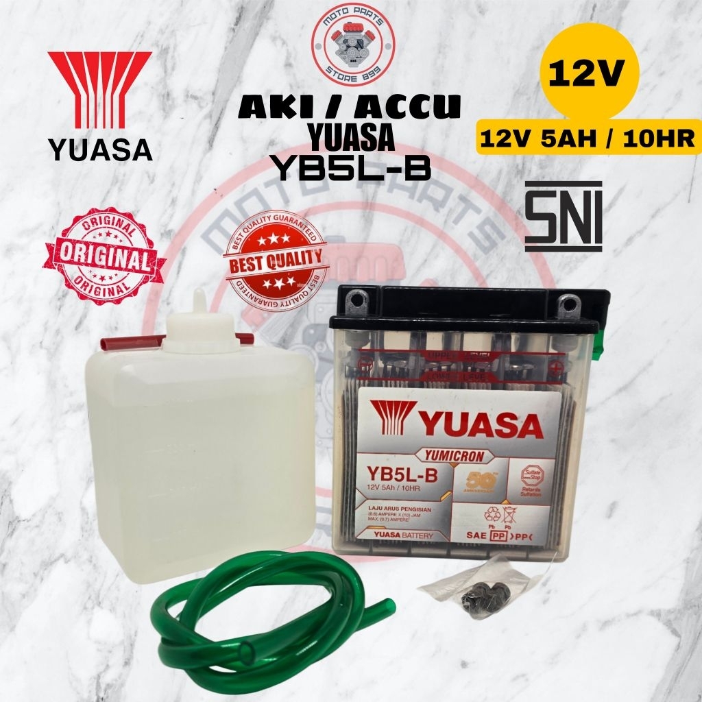 AKI ACCU YUASA YB5L-B ORIGINAL UNTUK MOTOR F1ZR, GRAND, MIO KARBU, SUPRA 110, SHOGUN 110, SMASH, GRA