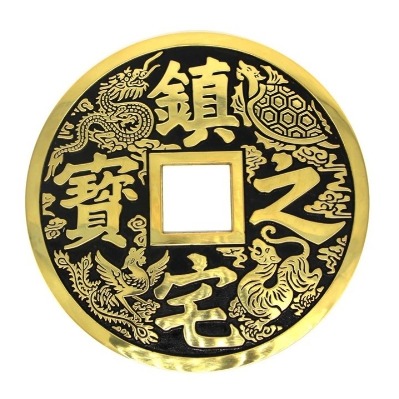 15cm Koin Fengshui Diameter Koin Fengshui China Bahan Tembaga Dekorasi Fengsui Untuk Hadiah Pribadi 