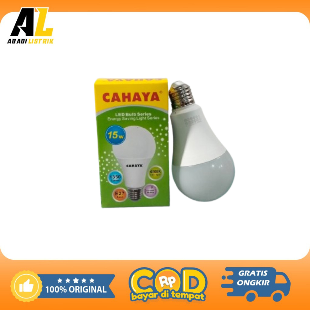 CAHAYA Lampu LED 15 Watt/Lampu LED Cahaya 15 Watt/Bohlam LED Cahaya 15 Watt Warna Putih bulat SNI