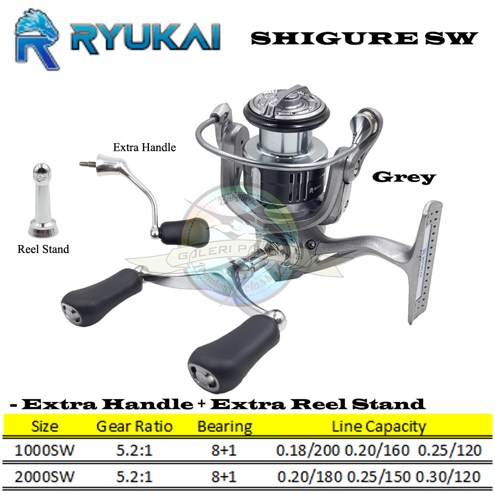 Reel Pancing Twin Handle Ryukai Shigure 1000 2000 SW Screw in Power Handle