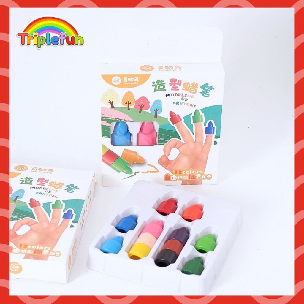 

Crayon Finger Ling Dong Bird Oil Pastel 12 Warna Krayon Mewarnai Seru Untuk Anak Paud Balita