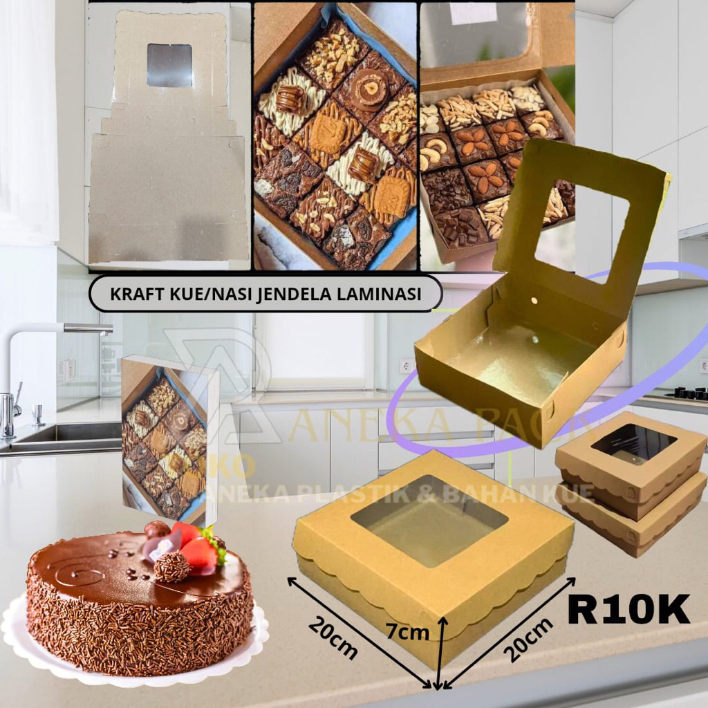 

box kue/kotak kue/kotak nasi/kraft coklat