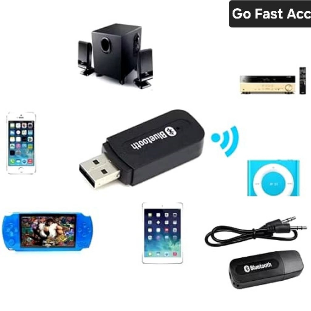AV Receiver Wiraless CK-02 Sambung Audio Bluetooth Mobil Speaker 5V Adapter Stereo Music 3.5MM Trans