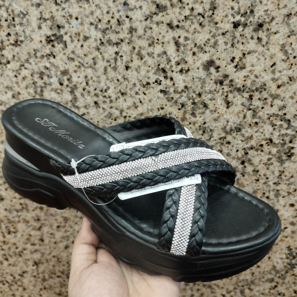 sandal selop wedges st.moritz bling