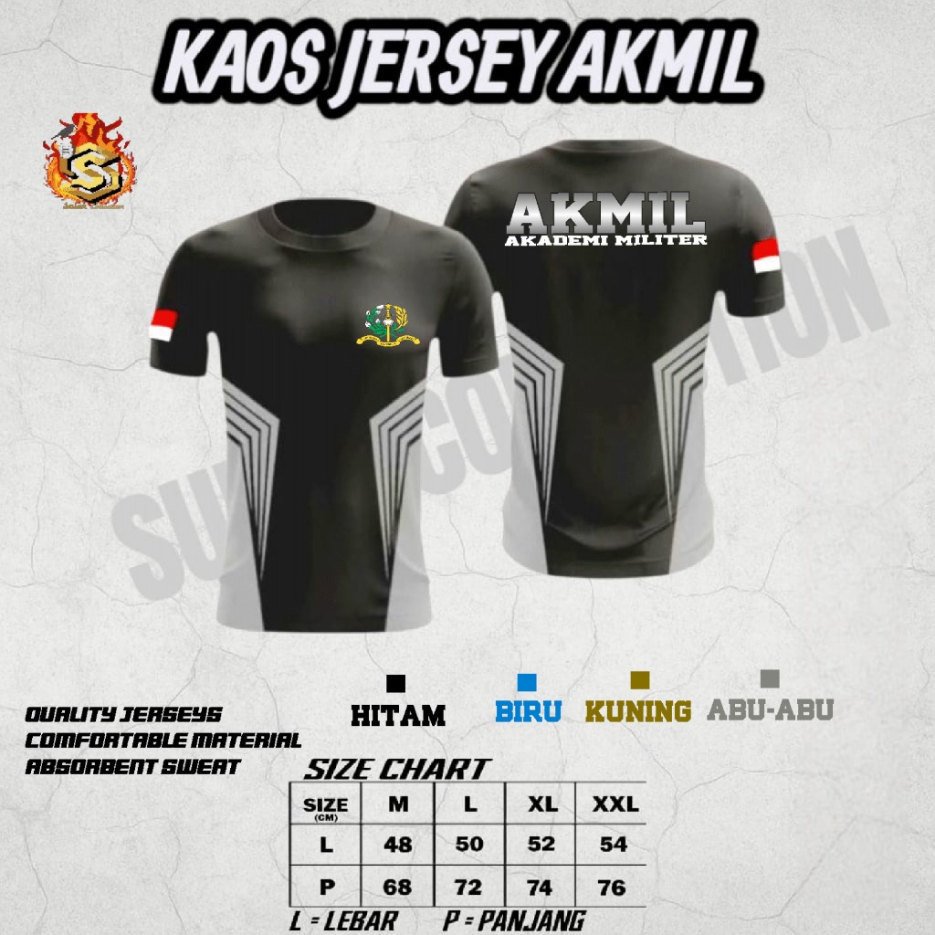 Kaos Jersey AKMIL || Kaos AKMIL || Baju Jersey AKMIL || Bahan Dryfit || Kaos sablon || Kaos akademi 