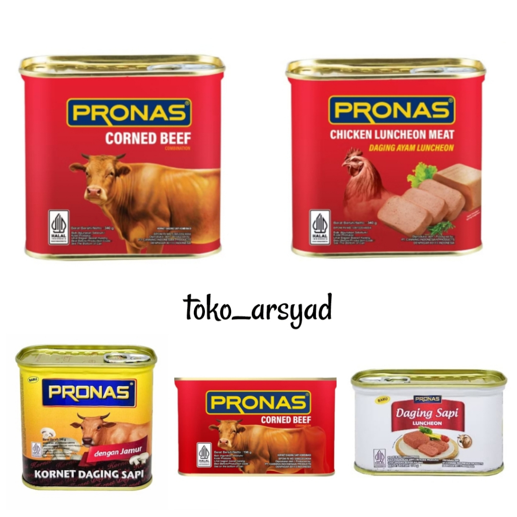 

Kornet Pronas Ayam, Daging Sapi, Ayam Luncheon, Daging Sapi Luncheon kemasan 198 gr 340 gr