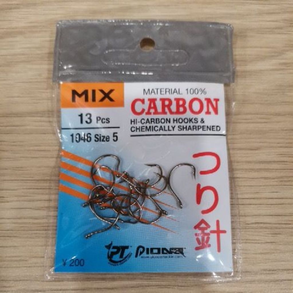 Kail Pancing Pioneer Carbon Mix 1046 Ringed Hook Mata Kail