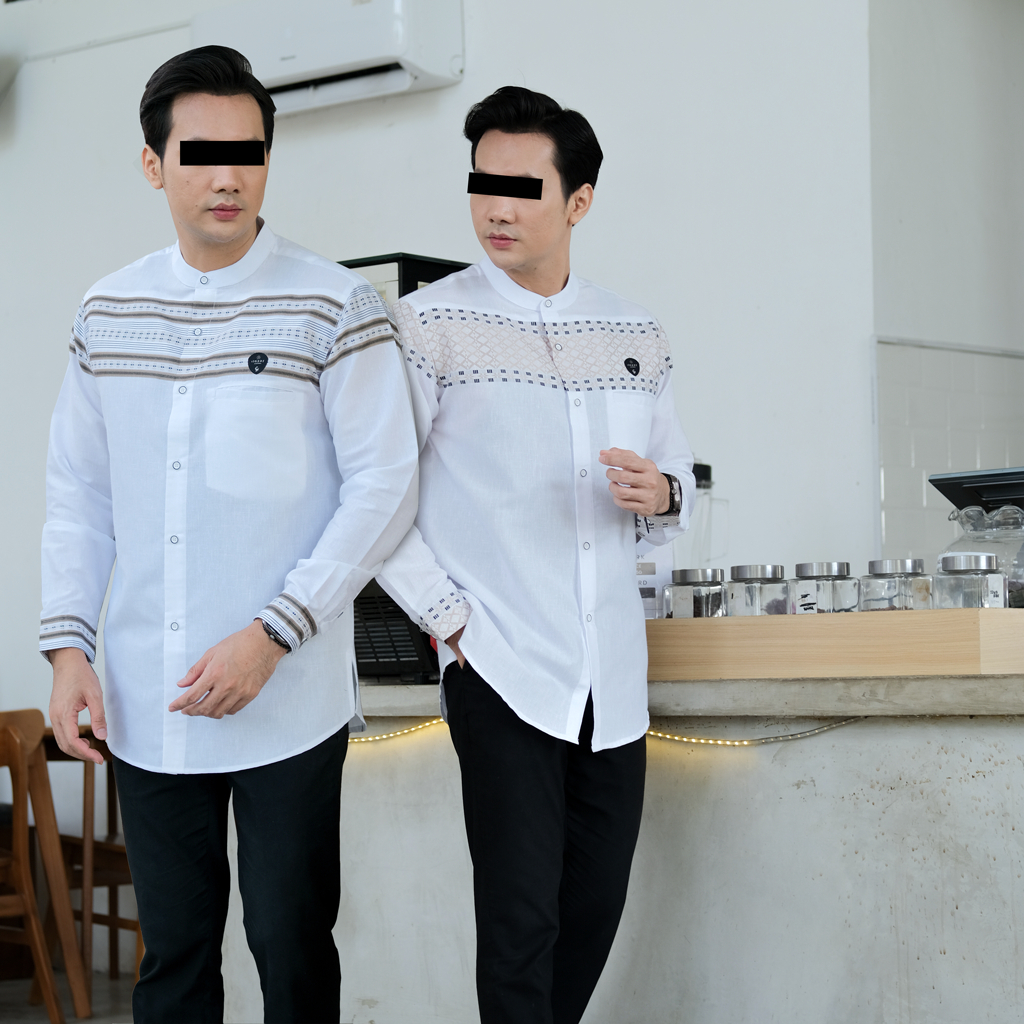 Baju Koko Putih Lengan Panjang Hooda by Ilnaaf