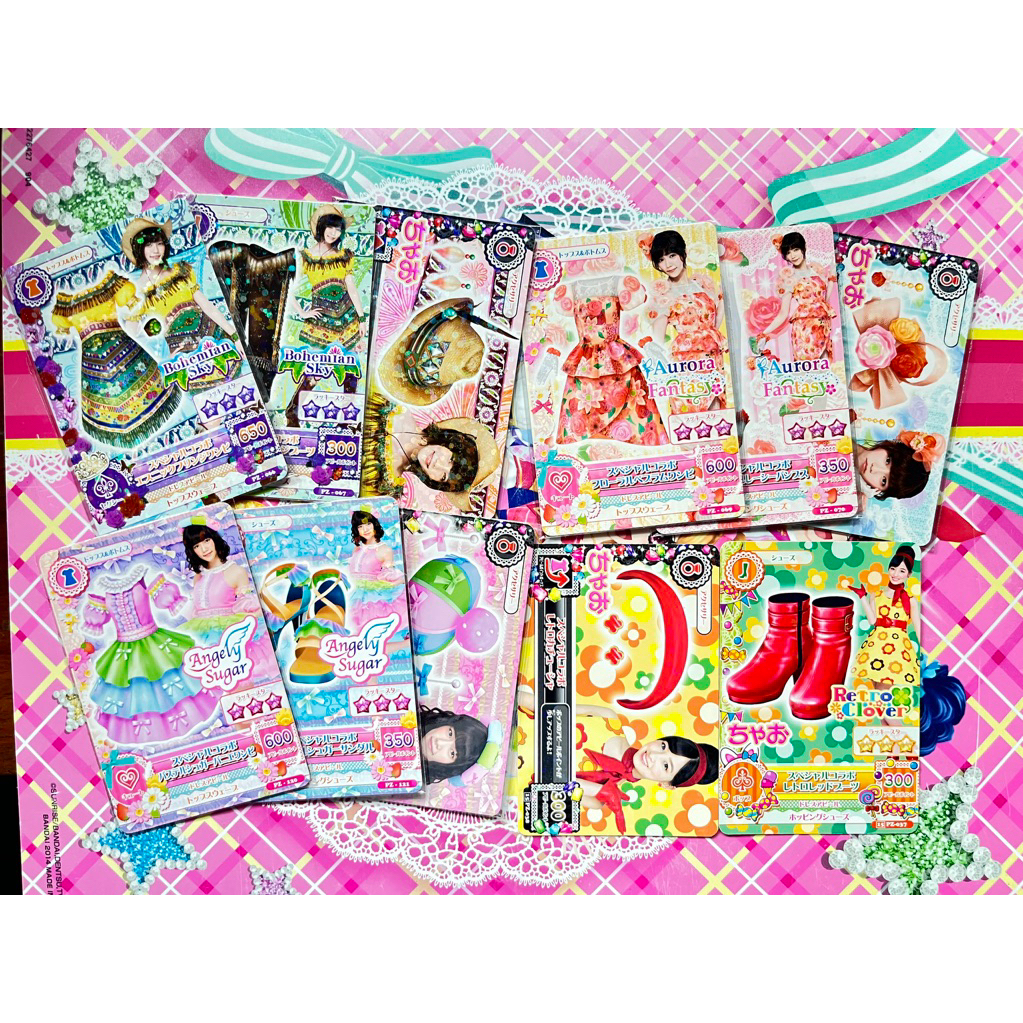 Kartu Aikatsu Promotion Artist Haruka Shimazaki AKB48 Kanna Hashimoto Bohemian Sky Retro Clover Ange