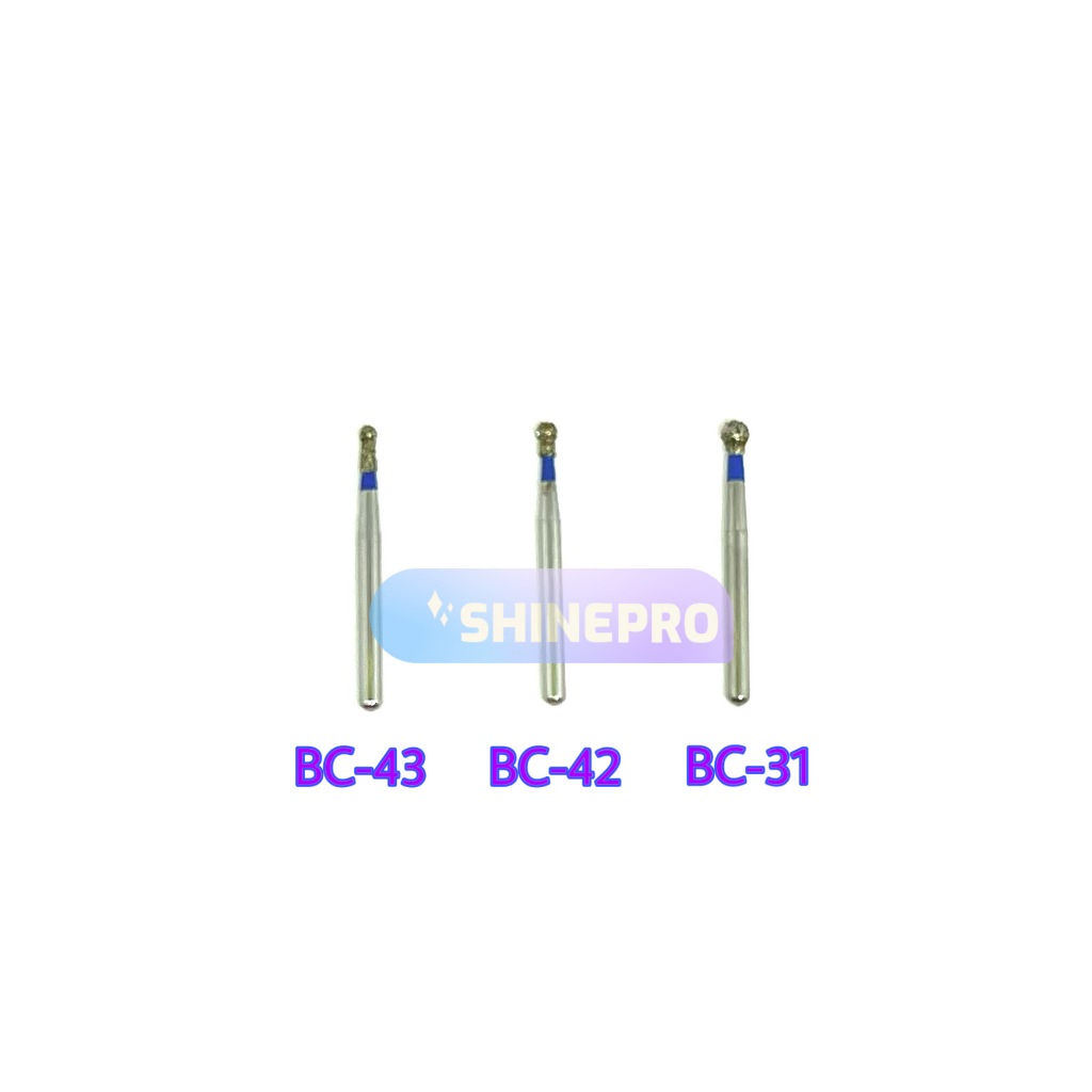 POLOBUR Dental Diamond Bur Collar Round Bur Bulat Tambal Gigi Biru