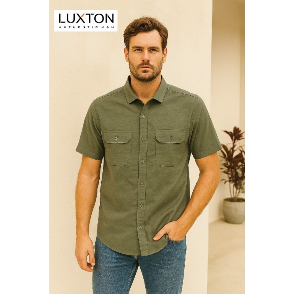 Luxton Kemeja Pria Katun Premium – Lengan Pendek Elegan & Nyaman