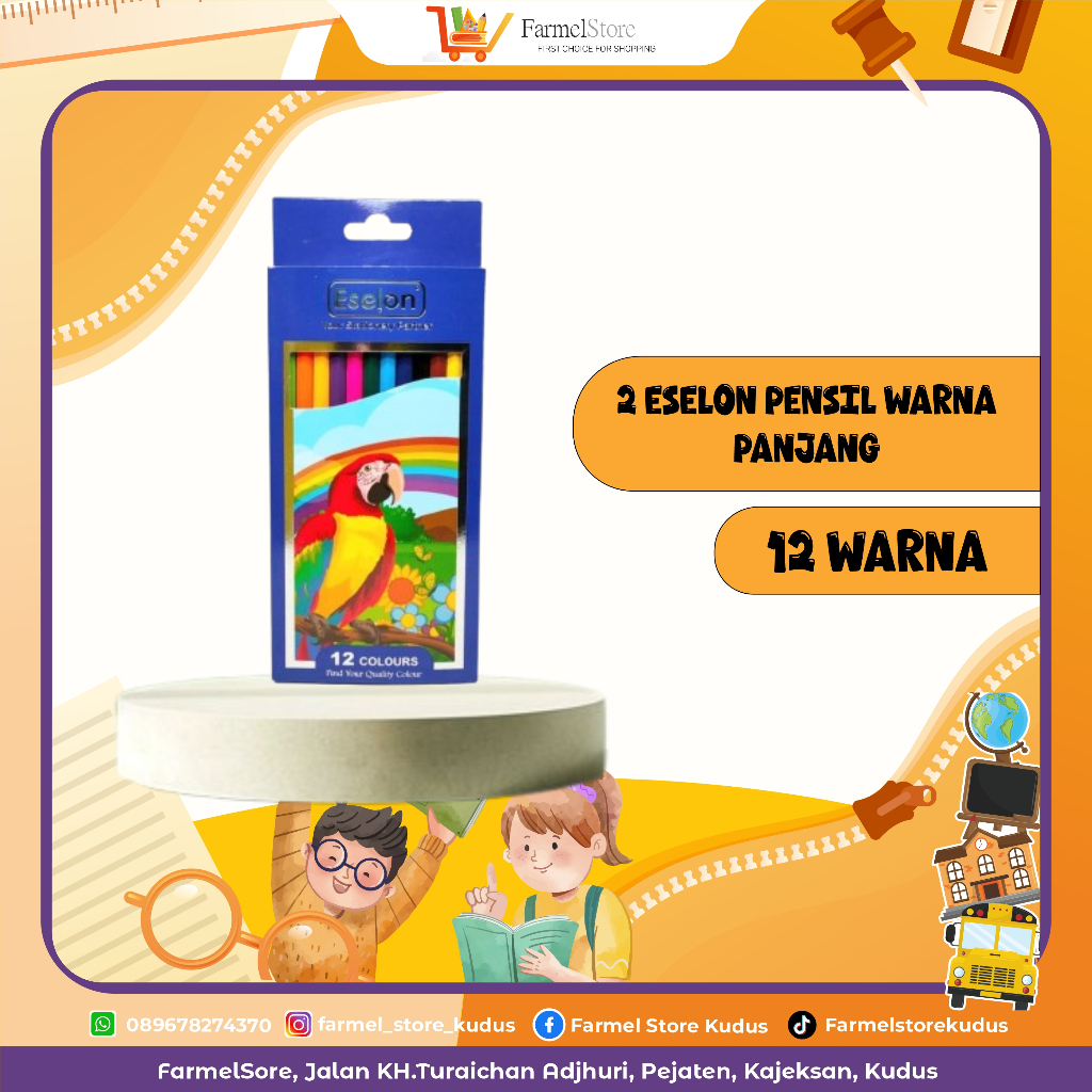 

Eselon Pensil Warna Panjang (12 Warna)
