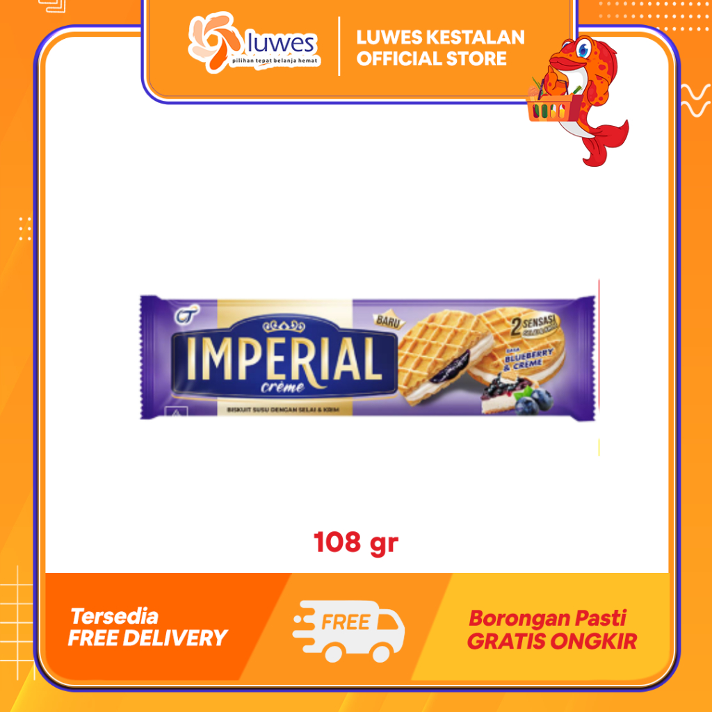 

Imperial Creme Biskuit Susu 108gr Blueberry Creme Tekstur Krim Yang Lembut & Nikmat