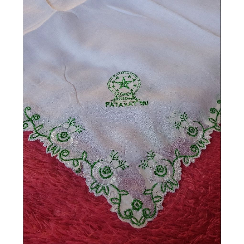 JILBAB SEGI EMPAT FATAYAT NU BORDIR TERLARIS / KERUDUNG PERSEGI BORDIR SERAGAM FATAYAT NU