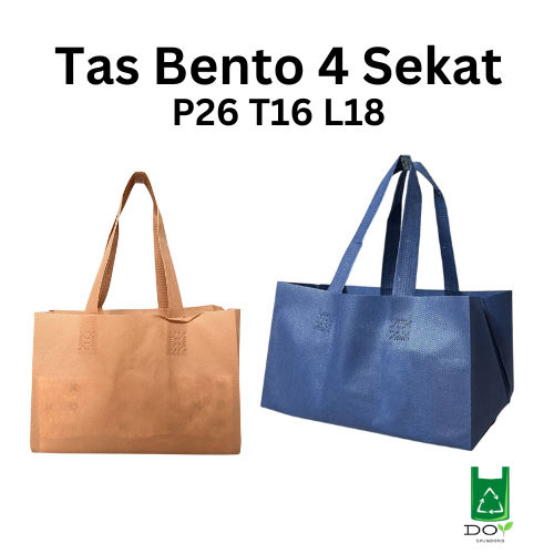 

LUSINAN Tas Spunbond Nasi Box Bento 4 Sekat P26 T16 L18 - Tas Goodie Bag Spunbond Kotak Bento