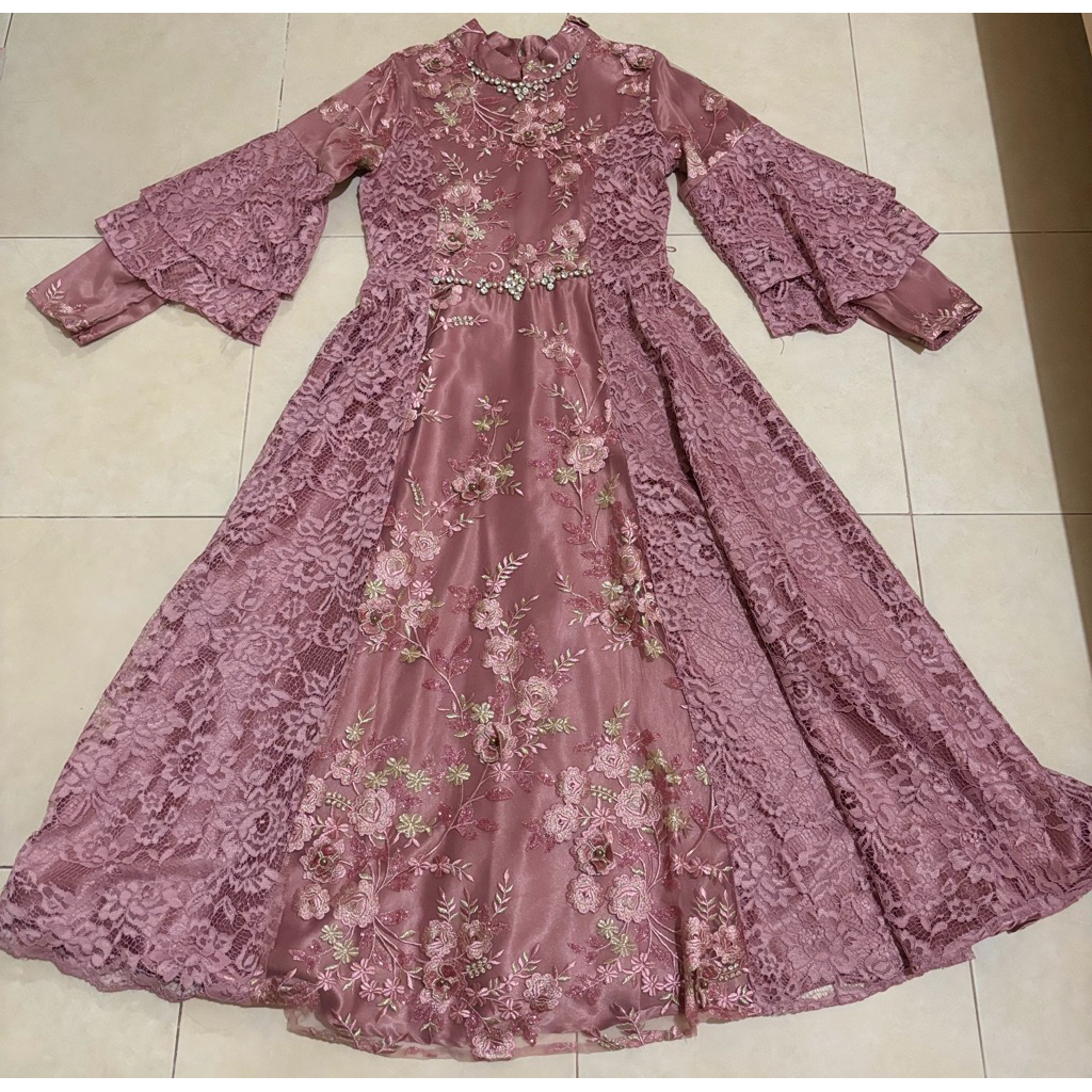 Preloved Dress Pesta warna Dusty Pink