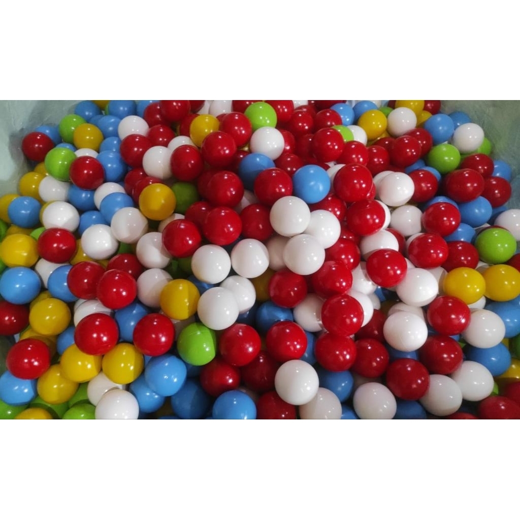 Mandi bola plastik diameter 8 cm murah tebal +- 8cm 3 inch besar warna warni colour SNI mainan anak