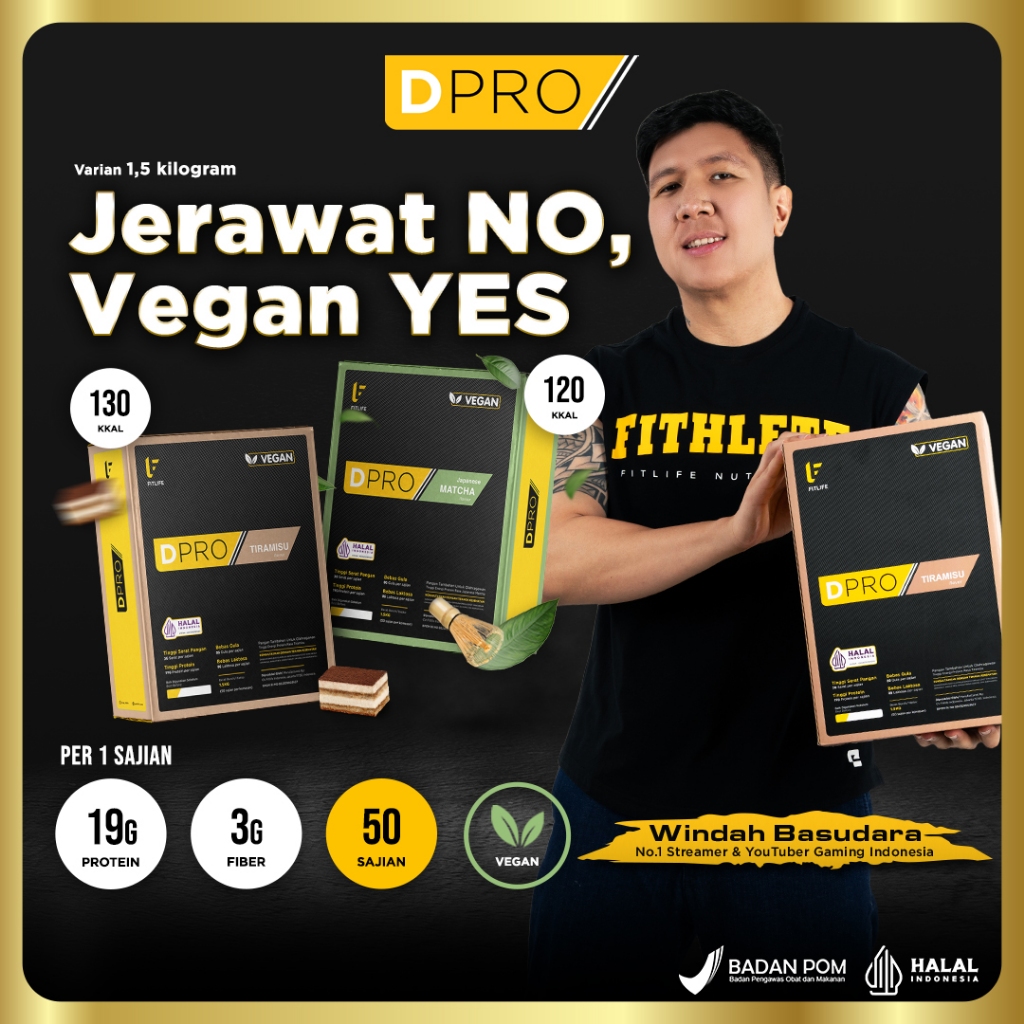 FITlife DPRO 3.3lbs/1500gr - Vegan Natural Meal Replacement