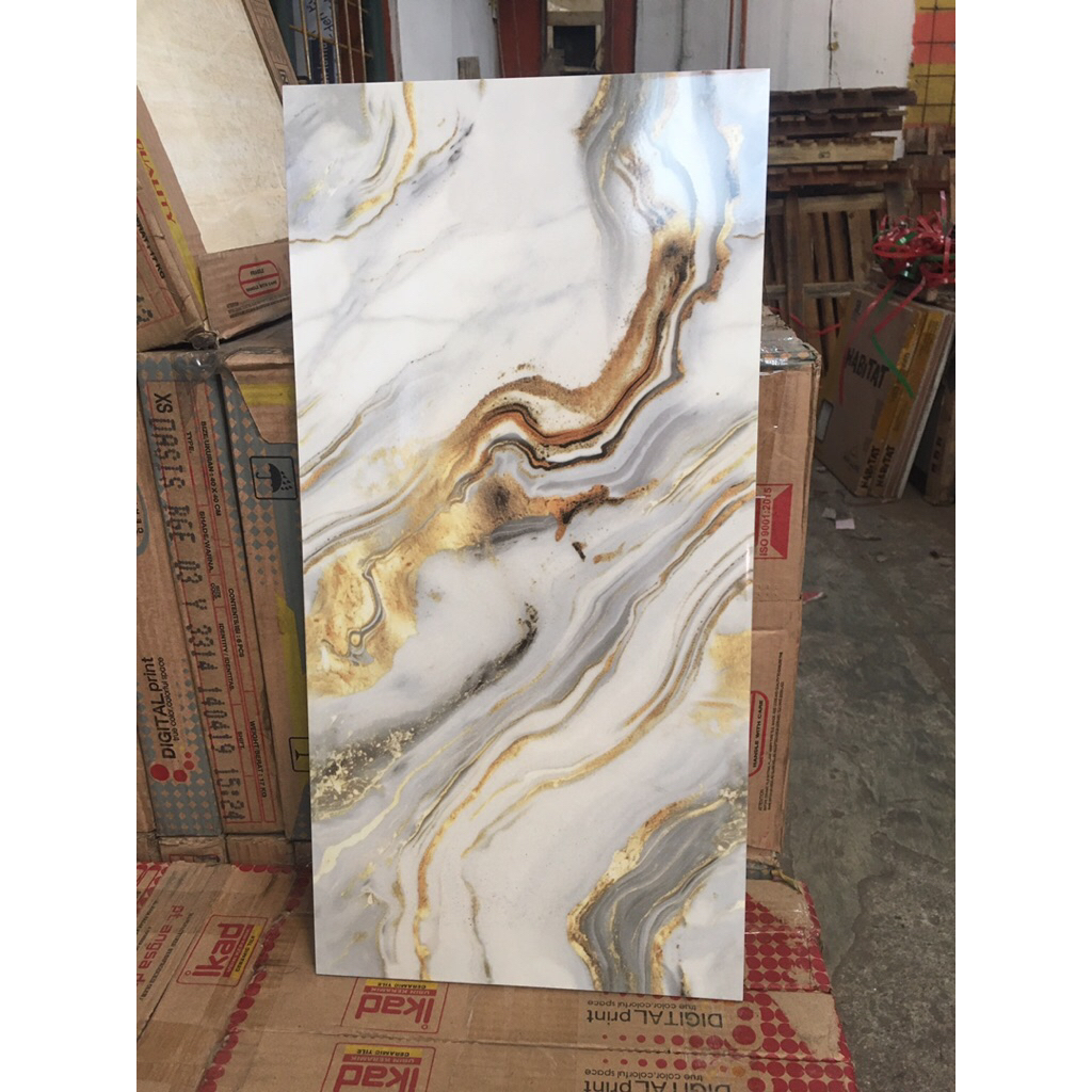 keramik 30x60 dinding gold wall kilap glossy motif marmer carrara carara white urat hitam grey