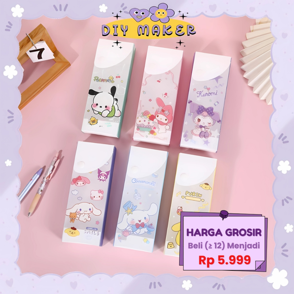

DM Kotak Pensil Mika Karakter Lucu Tempat Pensil Plastik Transparan Kuromi Tempat Alat Tulis KP09