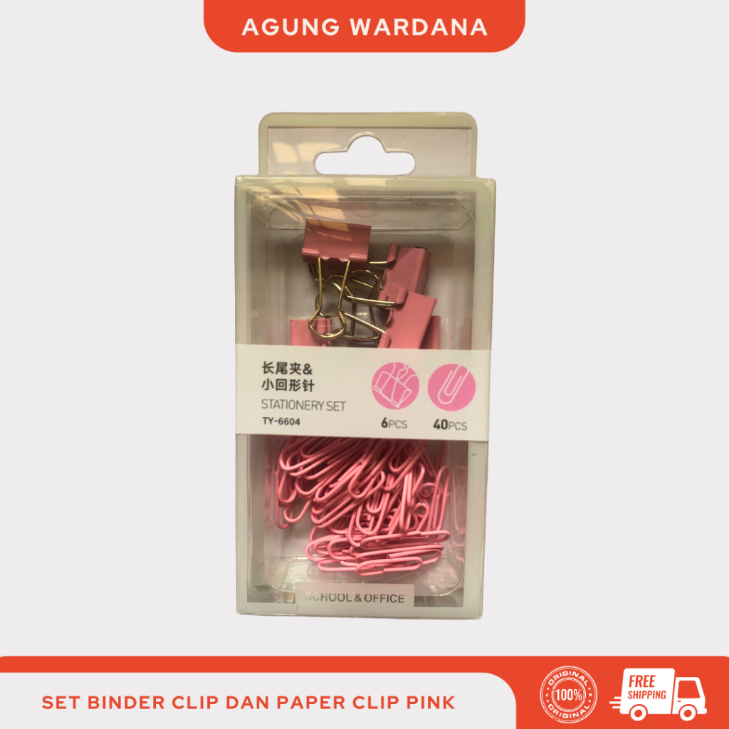 

SET BINDER CLIP DAN PAPER CLIP WARNA PASTEL ISI 6 DAN 40 PCS