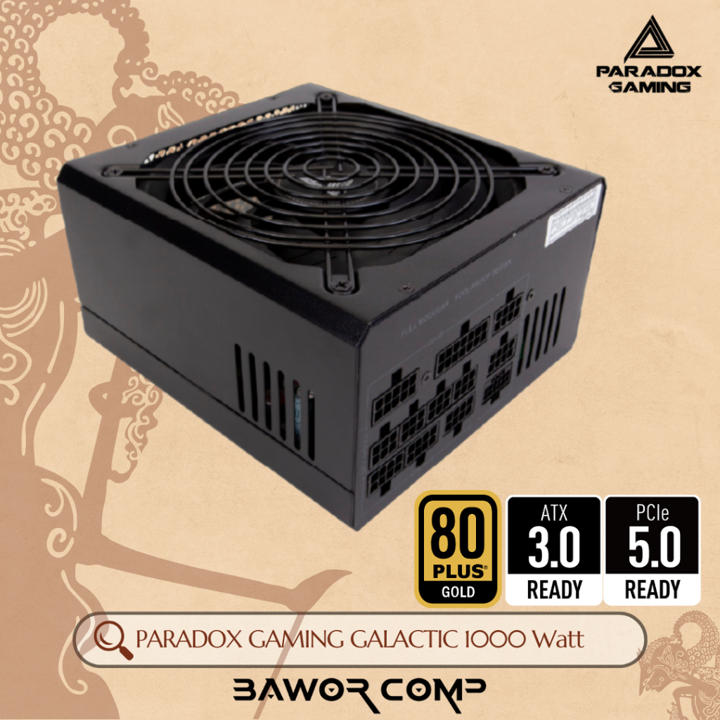 Paradox Gaming Galactic PSU 1000W | Power Supply 1000 Watt 80+ Gold Fully Modullar
