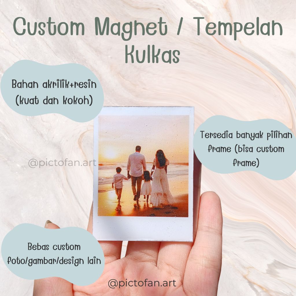 Custom MAGNET TEMPELAN KULKAS • Tempelan Kulkas Frame Polaroid