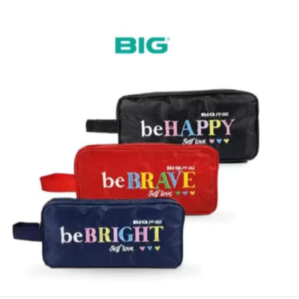 

(1 PCS) Kotak Pensil Kain BIG Be Brave / Pencil Case Tepak Jumbo Be Happy PF-002