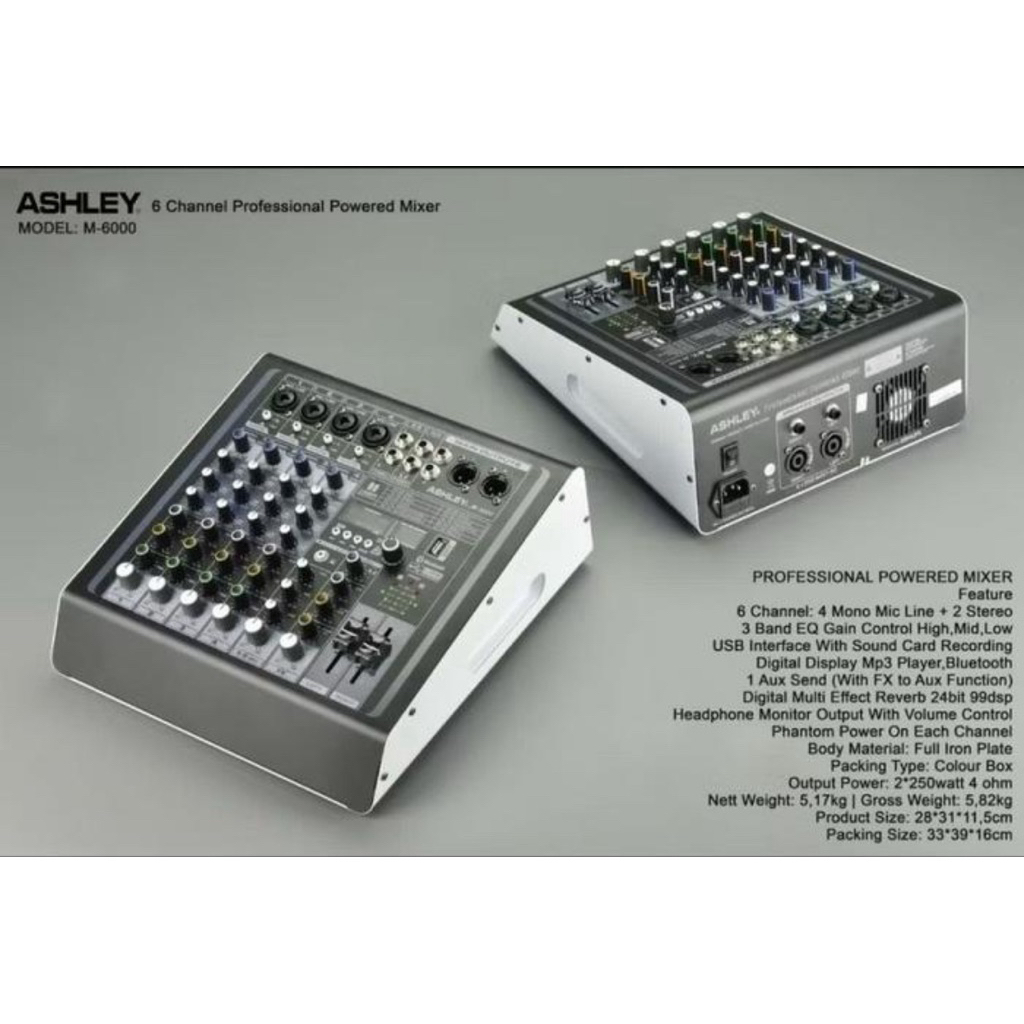 Power mixer Ashley 6ch”M6000