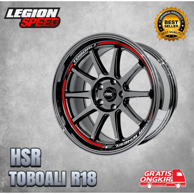 VELG HSR TOBOALI MODEL CELONG R18 UNTUK MOBIL BIANTE INNOVA ZENIX DLL VELG HSR BLACK CHROME