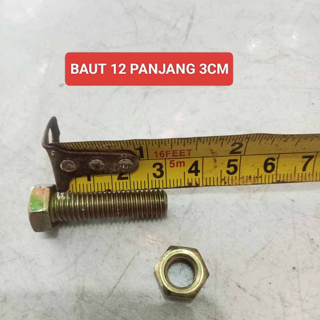 BAUT 12 DAN MUR PANJANG 3 CM