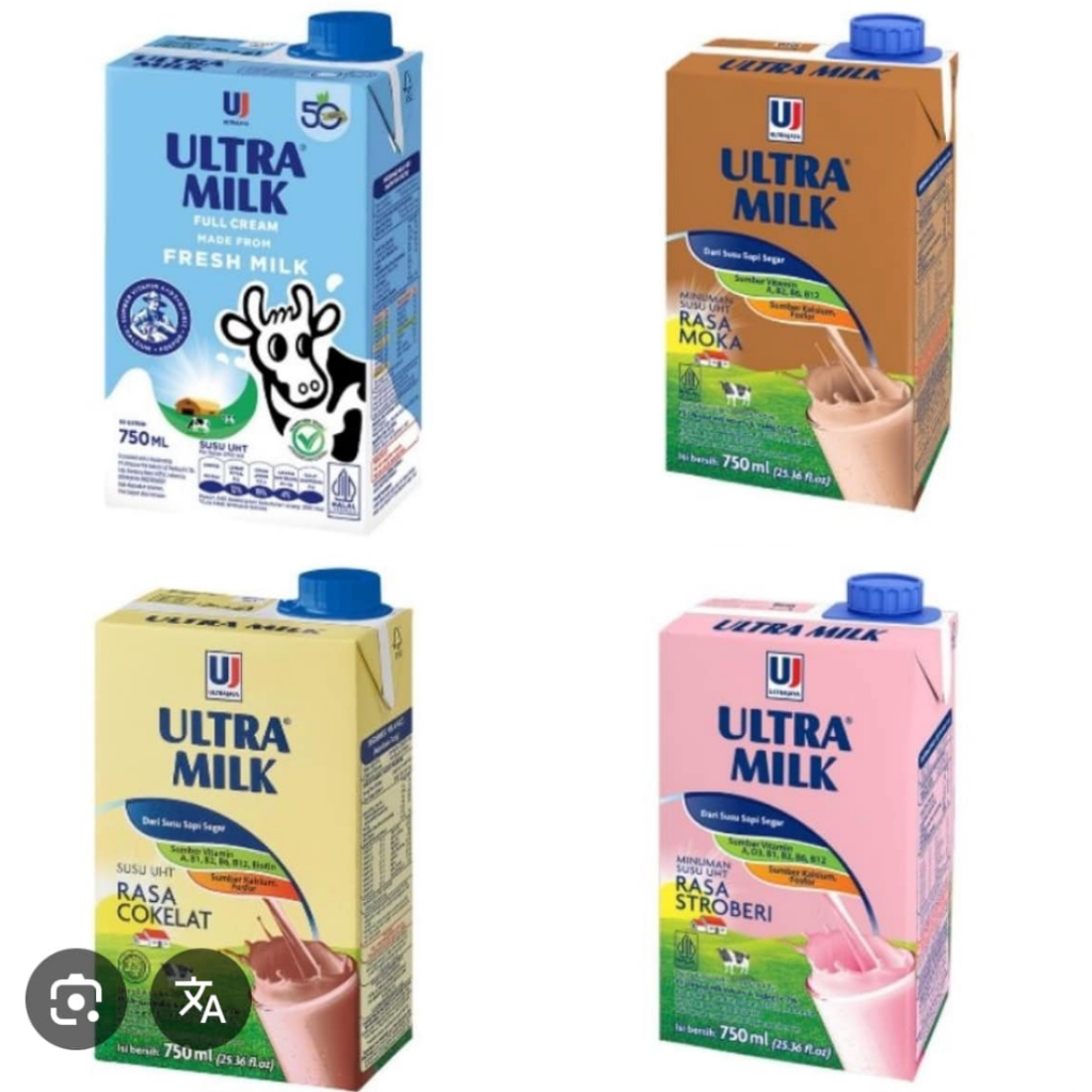 ULTRA 750 ml, 1000 ml  SATUAN / Susu UHT Ultra 750 ml, 1000 ml INSTANT