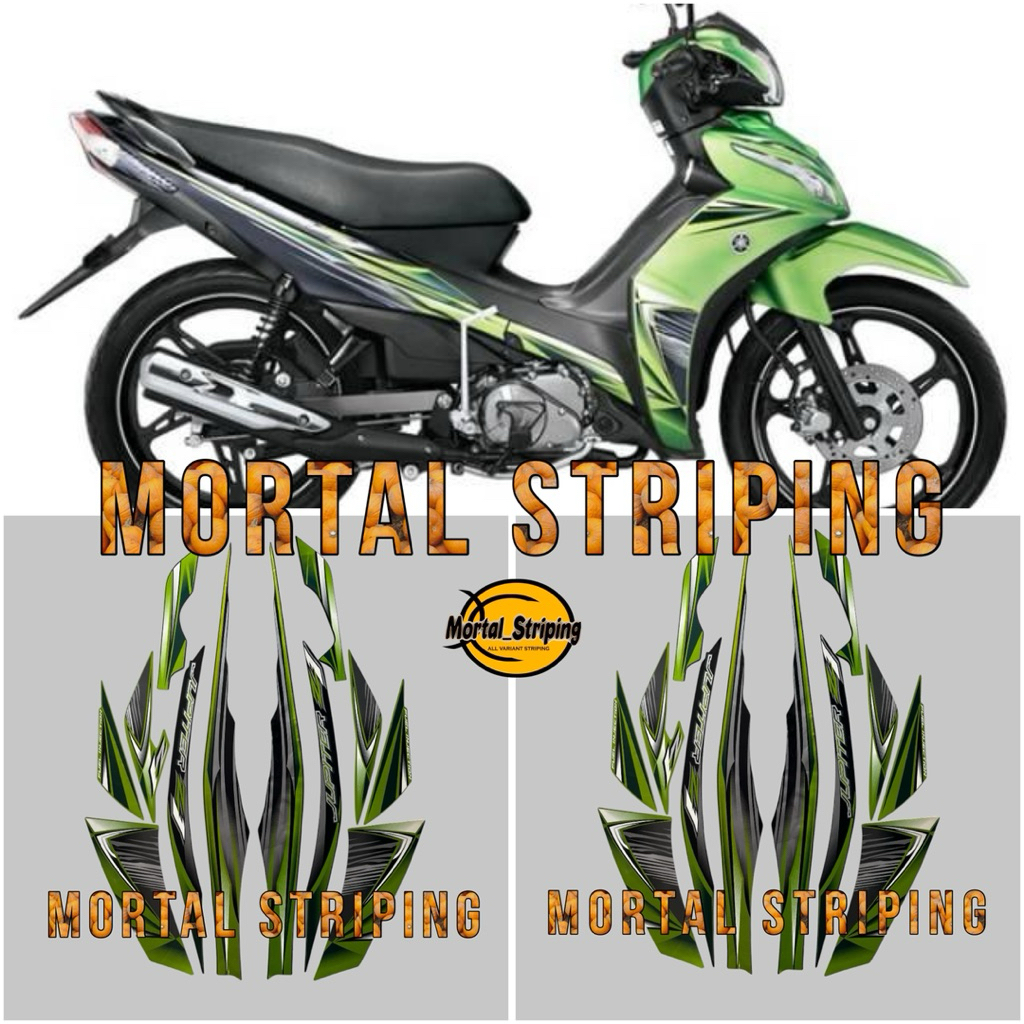 STIKER STRIPING LIS LES BODY YAMAHA JUPITER Z1 2012 HITAM HIJAU