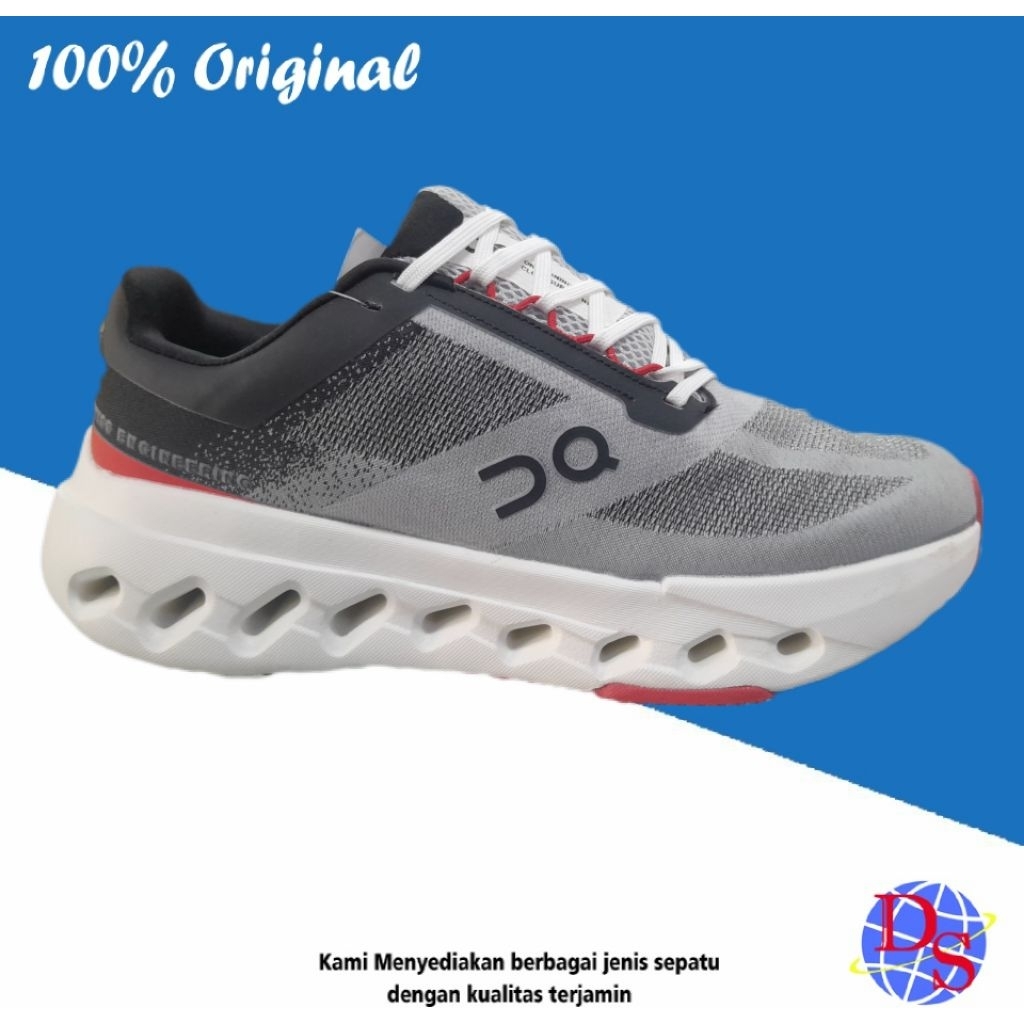 Sepatu Lari QC Shoes Grey Black White Sepatu Olahraga Running