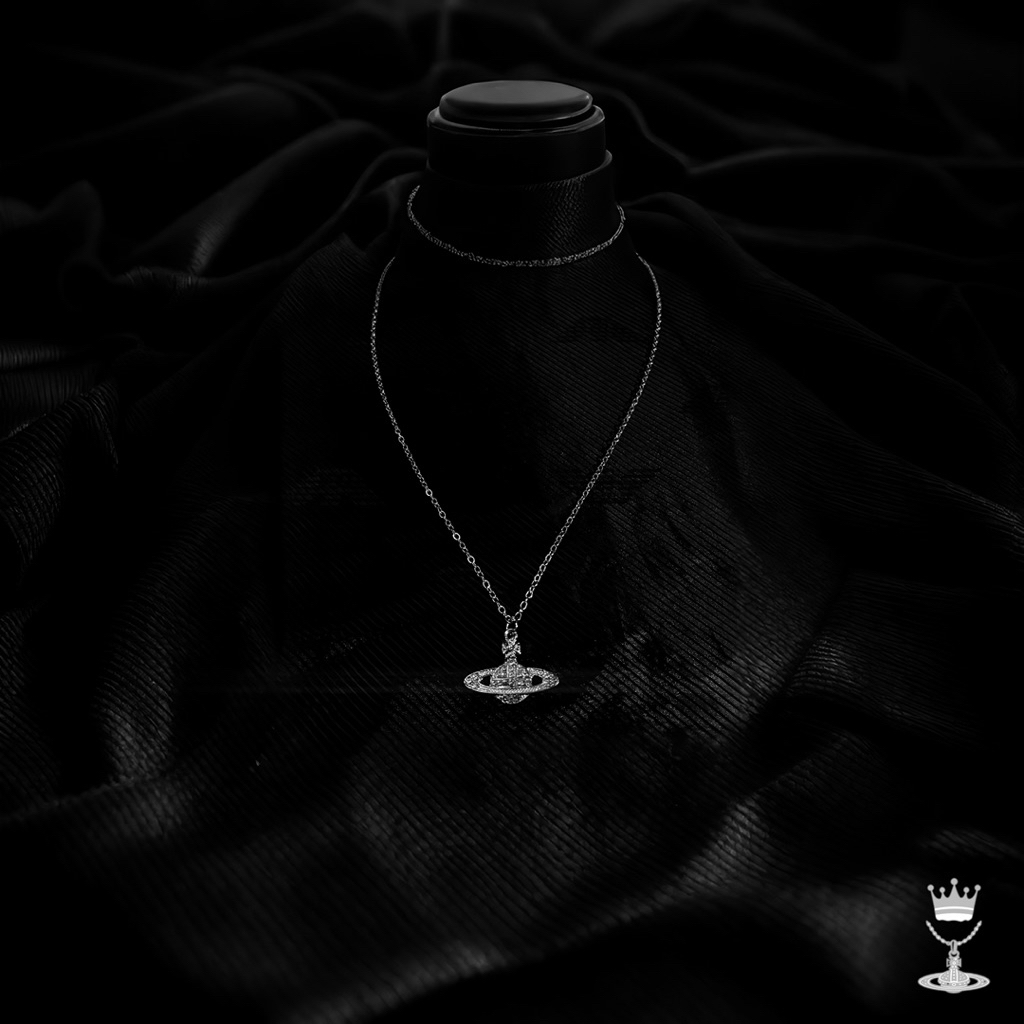KUALITAS SUPER Kalung Planet Saturnus Silver Vivienne Westwood Unisex Fashion Wanita Pria Aesthetic
