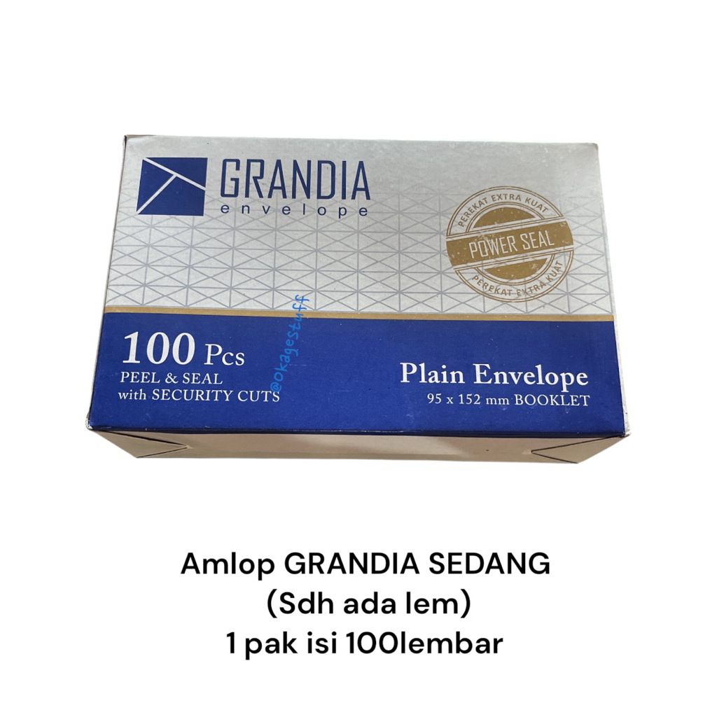 

AMLOP PUTIH SERBAGUNA AMLOP LEM GRANDIA UKURAN SEDANG 1 pak isi 100 lembar