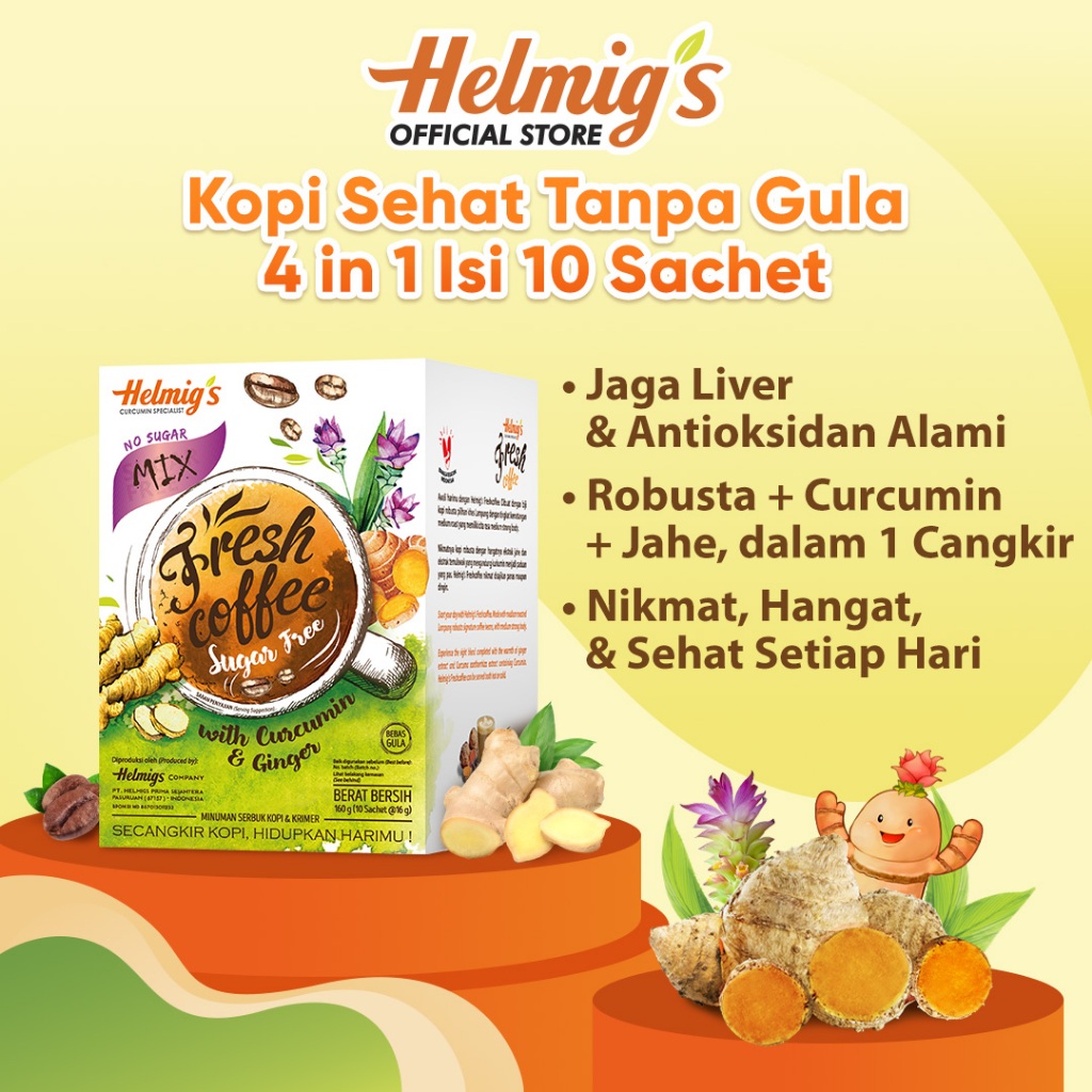 

Helmigs Curcumin Fresh Coffee Sugar Free Isi 10 Sachet