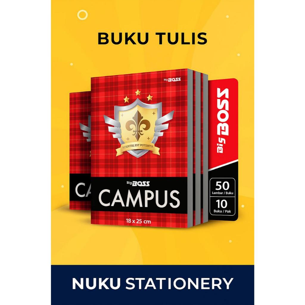 

Buku Tulis Big Boss 50 Lembar 1 Pack Isi 10 Buku