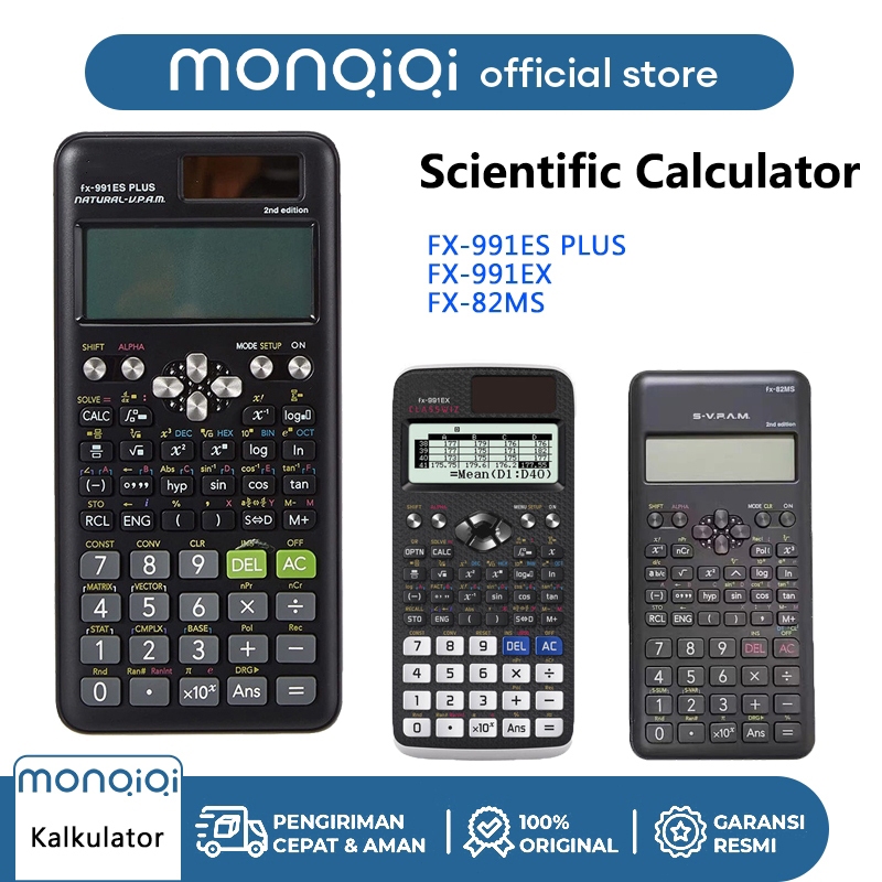 

Kalkulator Scientific Casio ilmiah FX-991EX/991ES-Plus Calculator Scientific Casio Kalkulator Casio Scientific 417 Fungsi/Dua Sumber Tenaga Baterai Dan Tenaga Matahari/40 Konstanta Rumus