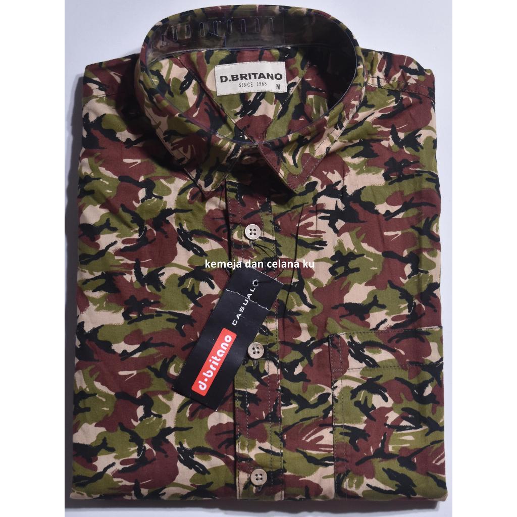 Kemeja Pria D.BRITANO Lengan Pendek Hijau Motif Abstrak LEC 05 #Kemeja Murah