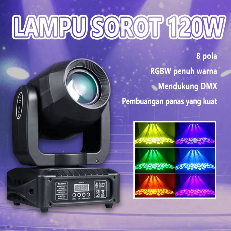 120W Moving Head Beam 60 Watt Lampu Sorot Panggung LED Disco Party Lights Lampu Beam With Gobo and P