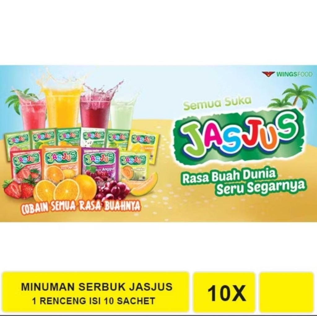 

JASJUS minuman serbuk rasa buah renceng isi 10 sachet