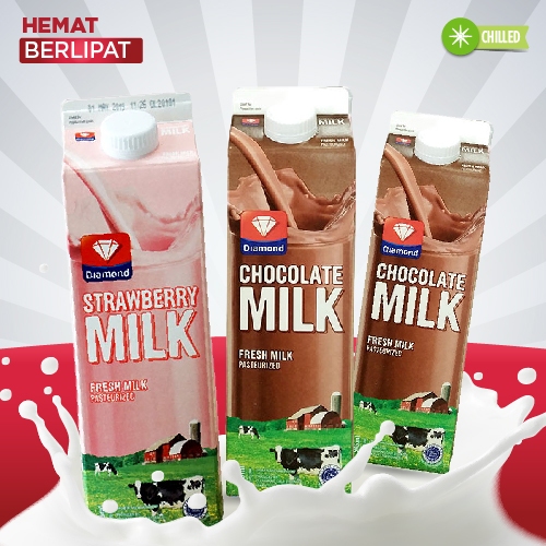 

HEMAT BERLIPAT BELI 1 PC DIAMOND FRESH MILK STRAWBERRY & 2 PCS CHOCOLATE 946 ML