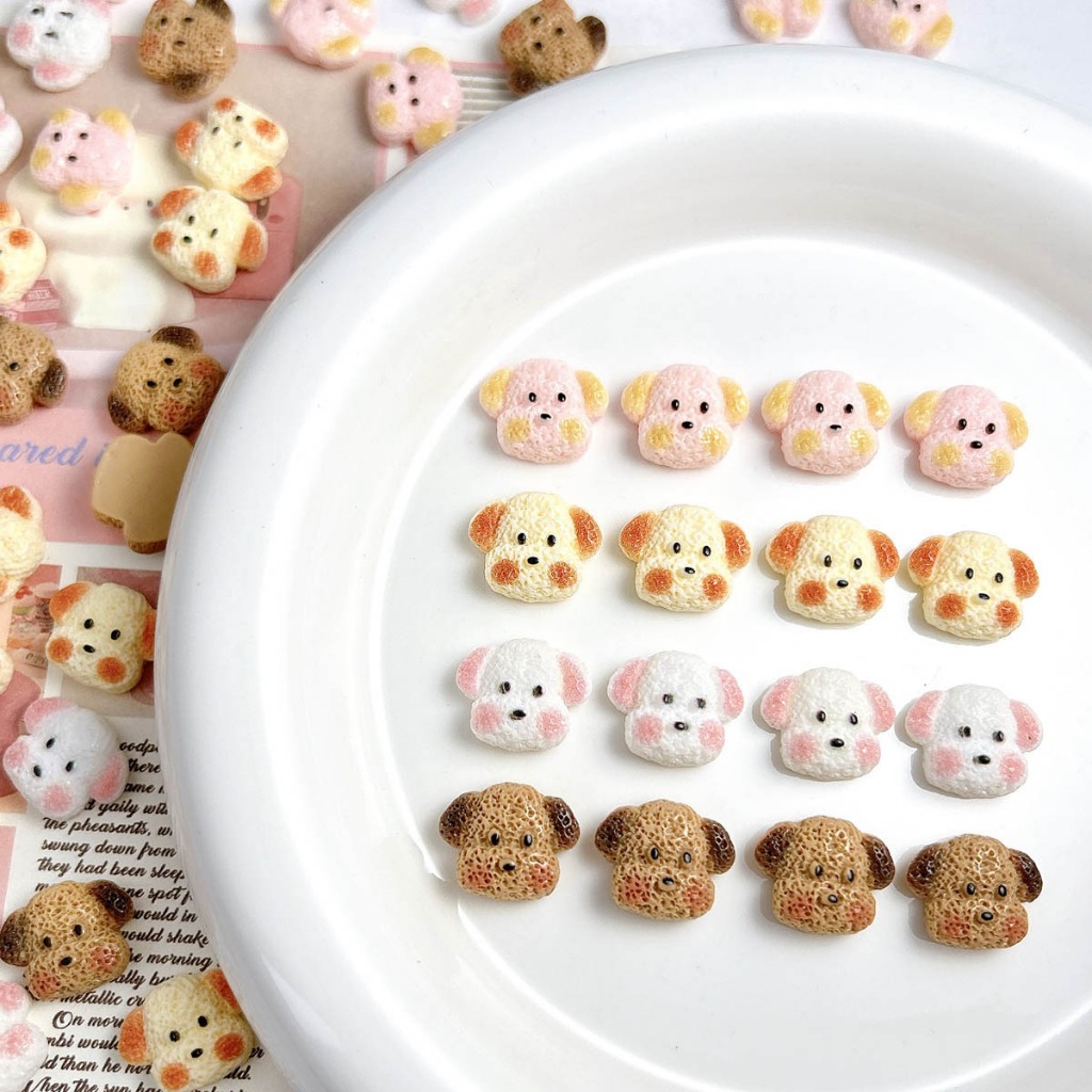 Ready Stock 1pcs Aksesori Resin Kepala Anjing Mini Imitasi Untuk Bahan DIY Casing Ponsel Jepit Rambu